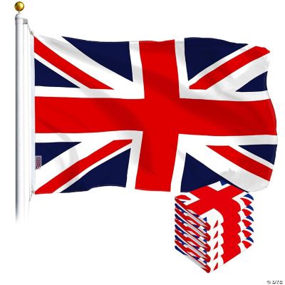 G128 UK British Flag 3x5FT 5 Pack Printed Polyester Oriental Trading