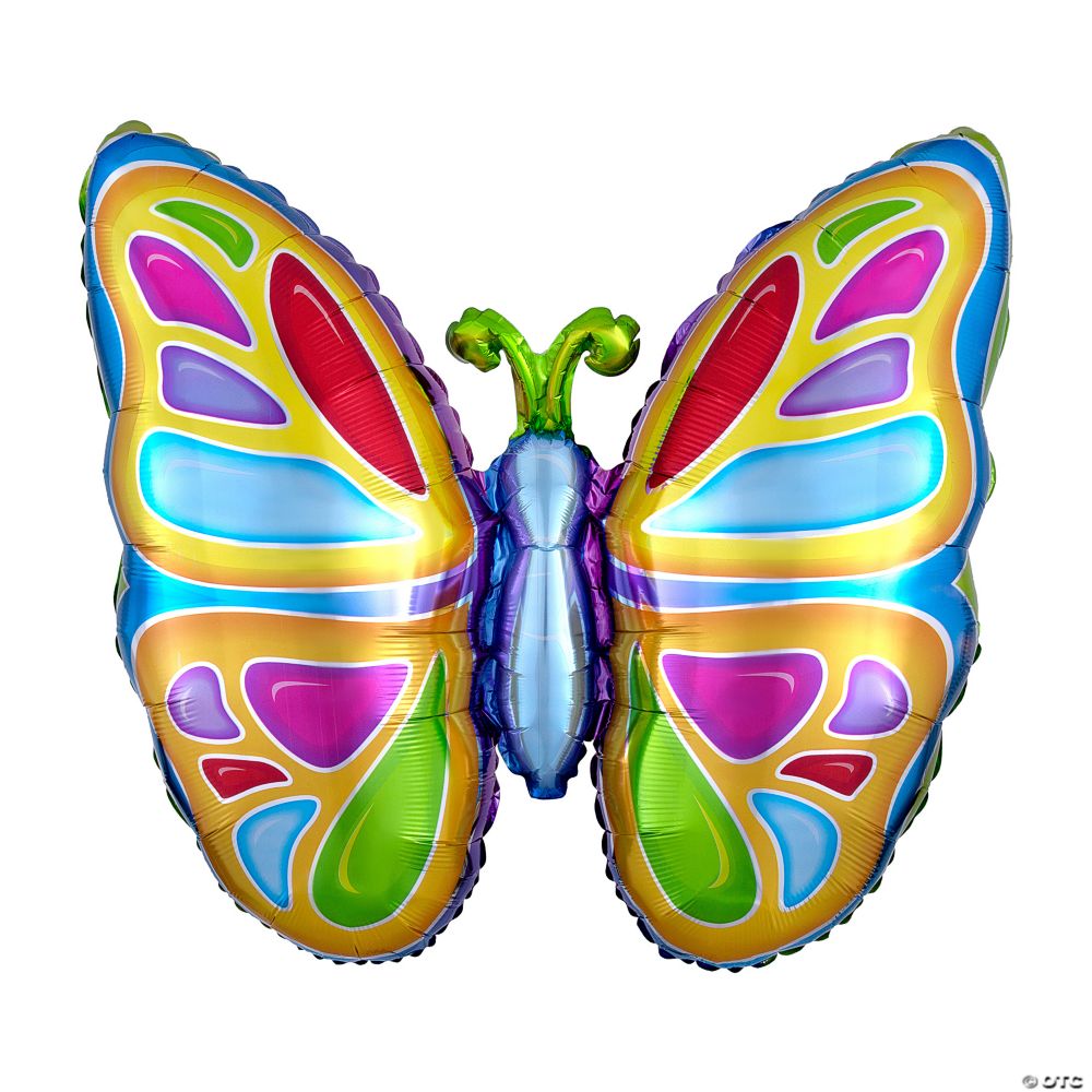Bright Multicolor Butterfly 25" Mylar Balloon