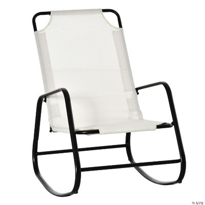 Outsunny Garden Rocking Chair Outdoor Indoor Sling Fabric Rocker for