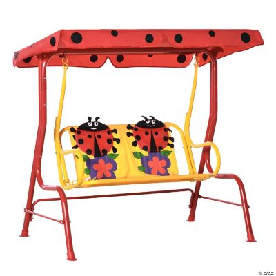 Outsunny 2 Seat Kids Canopy Swing Children Outdoor Patio Lounge Chair