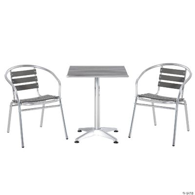 Outsunny 3 Piece Outdoor Patio Bistro Table Set with Aluminum Frame