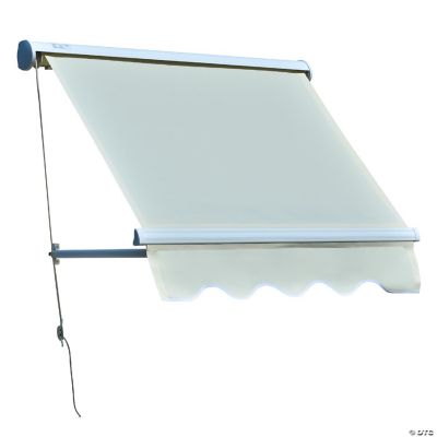 Outsunny 4' Arm Manual Retractable Sun Shade Patio Window Awning with