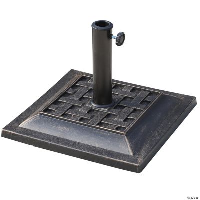 Outsunny 20 lbs Square Resin Umbrella Base Stand Market Parasol Holder