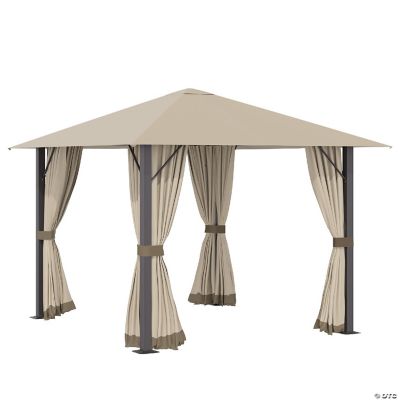 Outsunny 10' x 10' Patio Gazebo Outdoor Canopy Shelter with Sidewalls