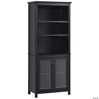71" Bookcase Storage Hutch with Adjustable Shelves and