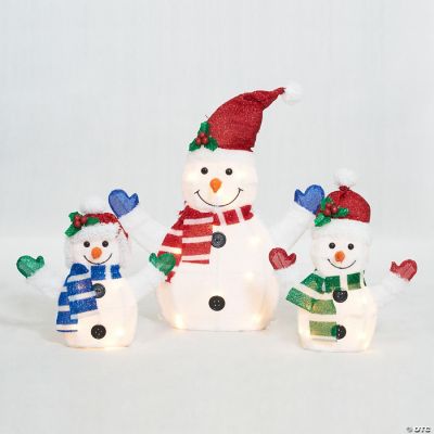 Everstar SET OF 3 UL PLUSH SNOWMAN FAMILY SCULPTURE, White Oriental