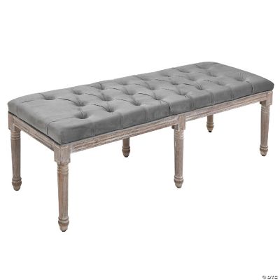 Traditional Style Entryway Bed End Shoe Bench with Button Tufted