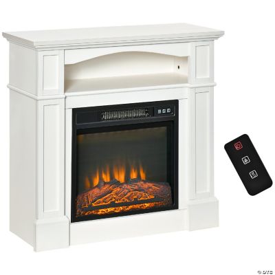 32" Electric Fireplace with Mantel Freestanding Heater with LED