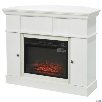 Electric Fireplace with Storage Door LED Log Flame