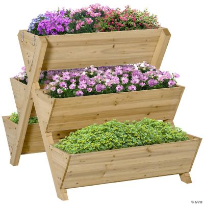 Outsunny Raised Garden Bed Freestanding Planter Stand 5 Planting Boxes and  4 Hooks Good for Herbs Flowers or Vegetables in Patio Balcony Indoor  Outdoor