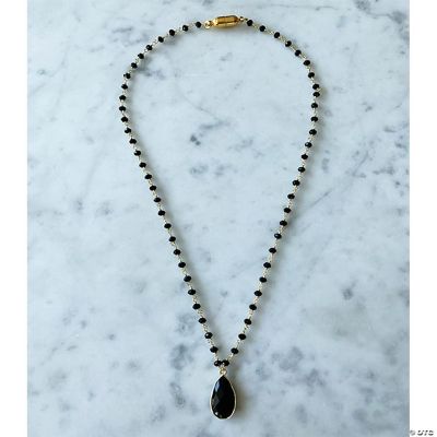 A Blonde and Her Bag Balmy Nights Black Onyx Drop Pendant Necklace