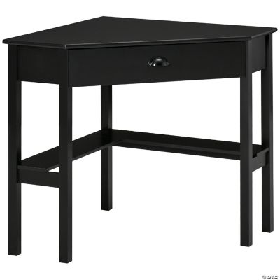 HOMCOM Corner Desk Triangle Computer Desk with Drawer and Storage ...