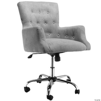 Mid Back Modern Home Office Chair with Tufted Button Design and