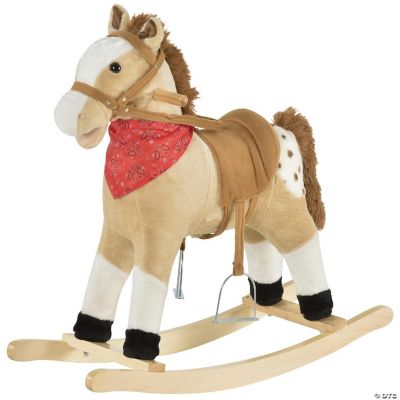 Qaba Kids Plush Ride On Rocking Horse Toy Cowboy Rocker with Fun