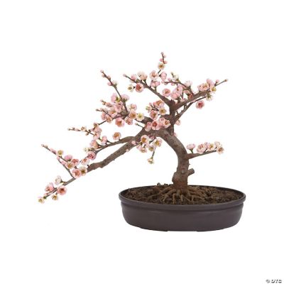 Nearly Natural Modern Decorative Cherry Blossom Bonsai Silk Tree, Pink