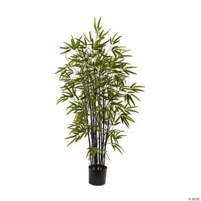 Nearly Natural Modern Decorative 4' Black Bamboo Tree