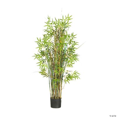 Nearly Natural Modern Decorative 5' Bamboo Grass Silk Plant Green