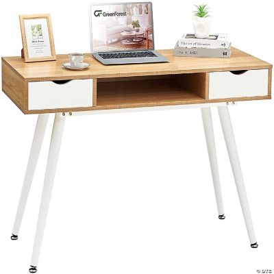 GreenForest Computer Desk Home Office Writing Small Desk, Two Drawers