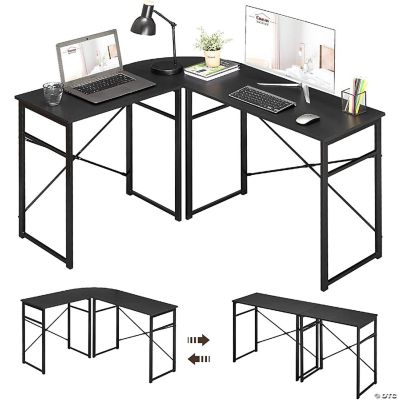 Coavas L-Shaped Computer Corner Desk for Home Office, Black 3 Piece