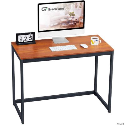 Green Forest Small Modern Computer Study Desk For Home Office, Walnut, 39