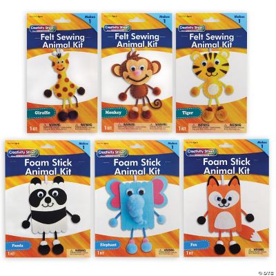 Creativity Street Animal Craft Kits, Felt & Foam, 6 Kits Oriental Trading