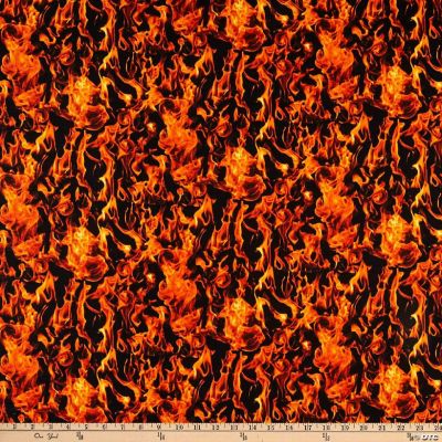 Fire and Flames(red orange black)Cotton Fabric by Timeless Treasures