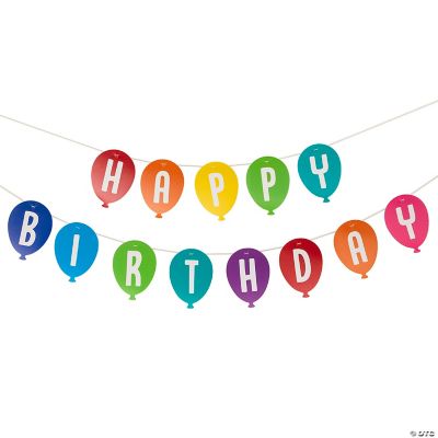 Happy Birthday Balloon Party Garland | Oriental Trading