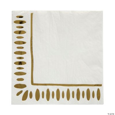White & Gold Luncheon Napkins 16 Pc. Oriental Trading