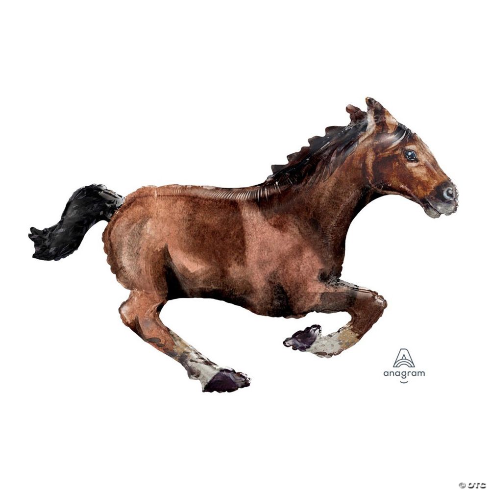 Horse-Shaped 40" Mylar Balloon Brown