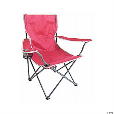 Backyard Expressions Luxury Heated Portable Camp Chair Red/Grey Great for Camping, Sports and The Beach