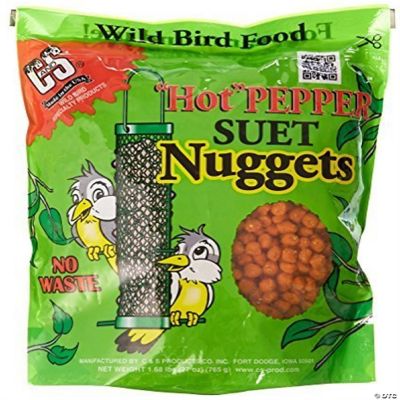 C and S Hot Pepper Suet Nuggets, Bird Feed, 27 Oz