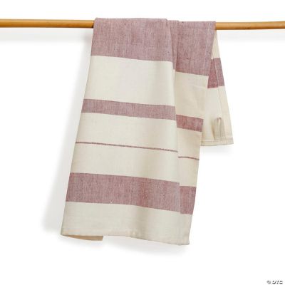 Sustainable Threads Handwoven Cotton Kitchen Towel CRANBERRY