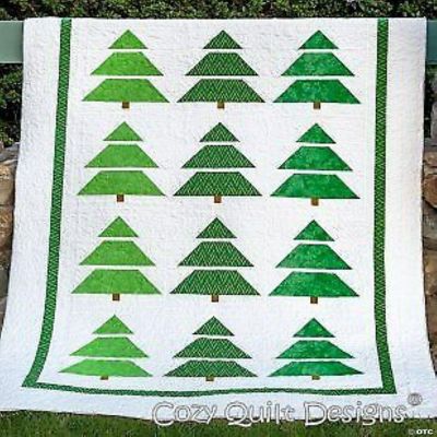 Pattern Tree Line 58'' x 72'' by Sew Chicks of Cozy Quilt Design