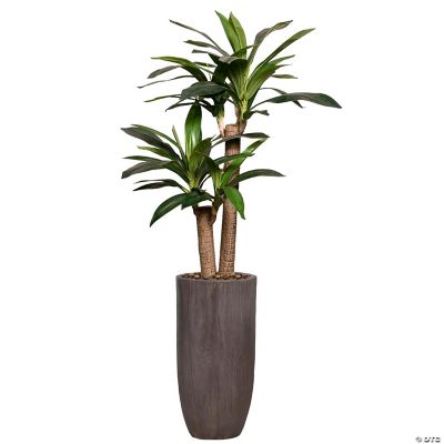 Vintage Home Artificial Faux Corn Plant 59.25 Large Fake Plant Real Touch  for Indoor Home and Office Accent Décor with Stylish Resin Planter