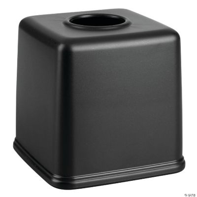 mDesign Plastic Square Facial Tissue Box Cover Holder for Bathroom Black Oriental Trading