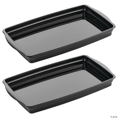 mDesign Plastic Bathroom Vanity Storage Organizer Tray Holder 2 Pack Black Oriental Trading