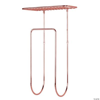 mDesign Steel Wall Mount Towel Rack Holder Organizer with Storage