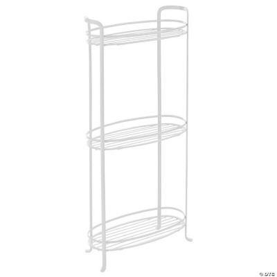 mDesign Vertical Standing Bathroom Shelving Unit Tower with 3 Baskets