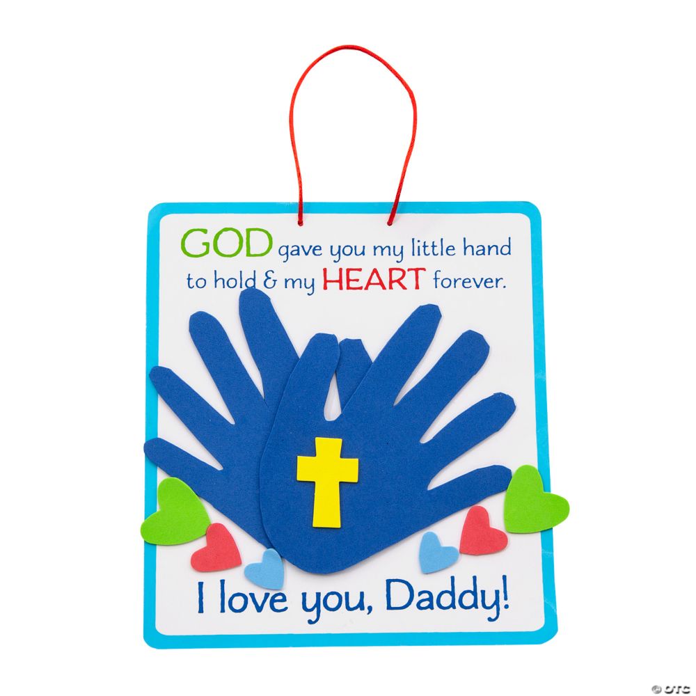12 Pc Religious Father's Day Handprint Poem Craft Kit 8" x 8"