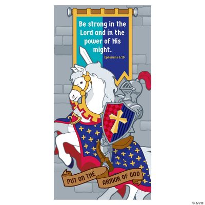 6 Ft. Kingdom VBS Knight in Armor on Horseback Plastic Door Banner ...