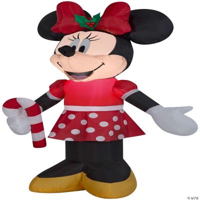 Gemmy Christmas Airblown Inflatable Minnie Holding Candy Cane Disney 3.5 ft Tall Multicolored