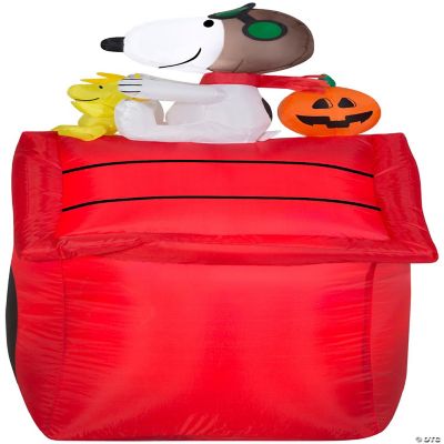 Gemmy Christmas Airblown Inflatable Snoopy as Flying Ace on Dog House