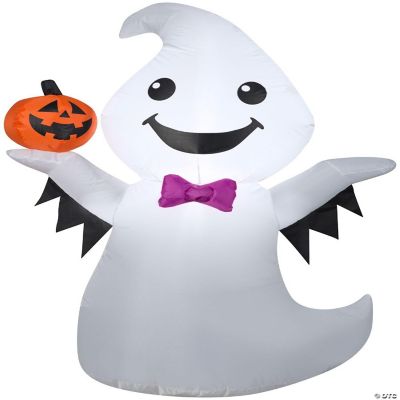 Gemmy Christmas Airblown Inflatable Cute Ghost with Small Pumpkin 4 ft ...