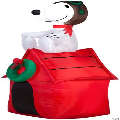 Gemmy Christmas Airblown Inflatable Snoopy on House Peanuts 3.5 ft Tall