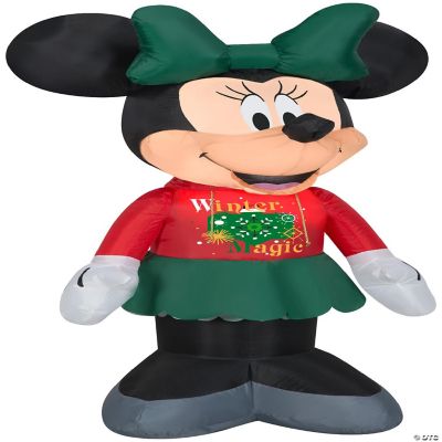 Gemmy Christmas Airblown Inflatable Minnie in Christmas Decor Hoodie Disney 3.5 ft Tall red