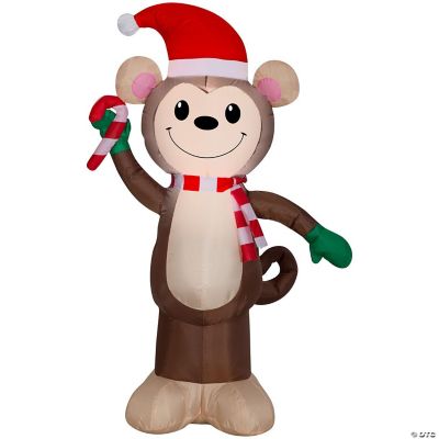 Gemmy Christmas Airblown Inflatable Monkey 4 ft Tall Multicolored