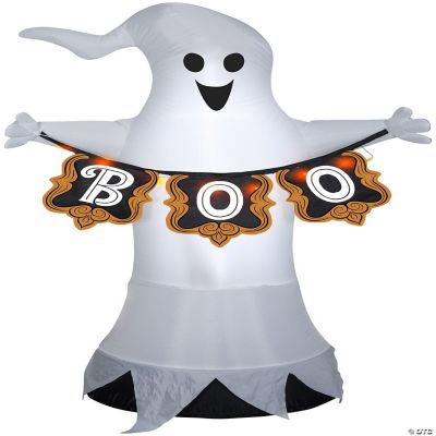 Gemmy Airblown Ghost With Boo Banner 6 Ft Tall White