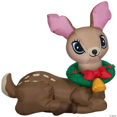 Gemmy Christmas Airblown Inflatable Inflatable Vintage Deer 3 ft Tall brown
