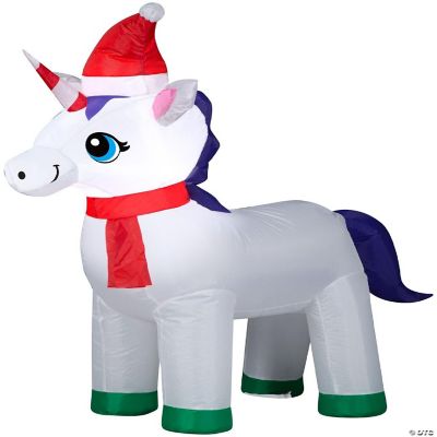 Gemmy Christmas Airblown Inflatable Unicorn 3.5 ft Tall white