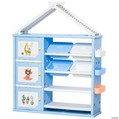 Qaba Kids Toy Storage Organizer Blue